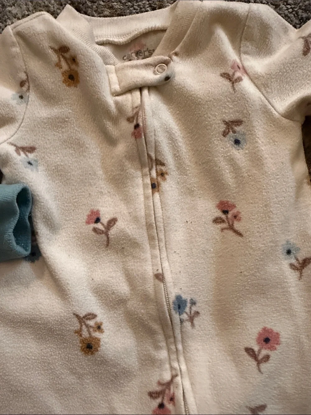Carter's 6 month fleece 2 way zip-up haul